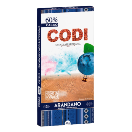 Codifresh Ld Chocolate artesanal con arándano al 60% (45 g) - Codi - Fresh2go