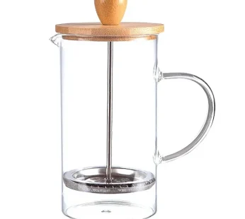 Cafetera prensa francesa c/ tapa de bambú (350 mL)