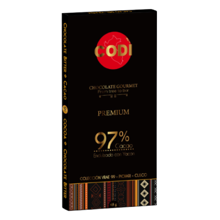 Codifresh Ld Chocolate artesanal premium endulzado con yacón al 97% (45 g) - Codi ...